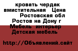 кровать чердак вмистительная › Цена ­ 6 000 - Ростовская обл., Ростов-на-Дону г. Мебель, интерьер » Детская мебель   